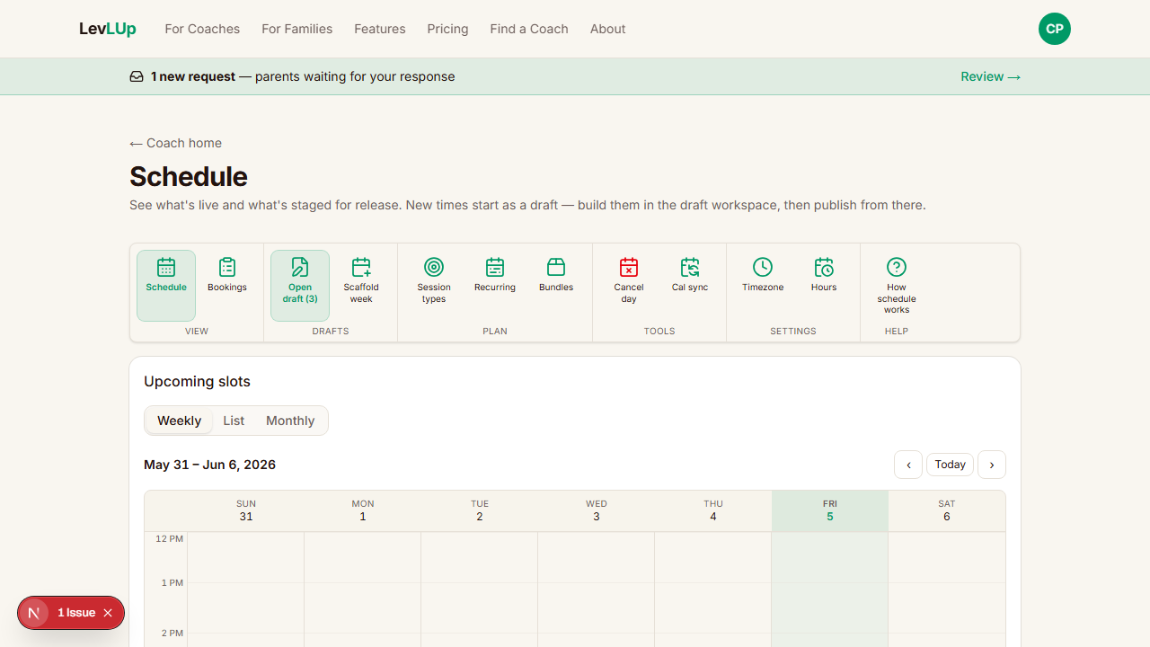 Schedule views