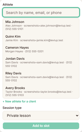 Add participant form